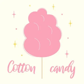 Cotton candy flat vector illustration Stock Illustration