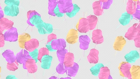 Cotton candy floss Funfair transparent loop tile swirl with alpha channel. This Stock Footage 303623333