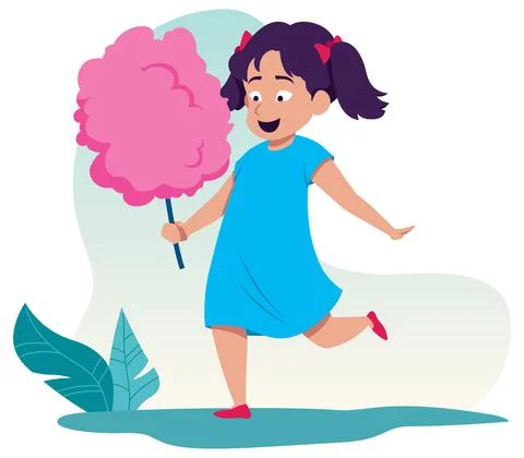 Cotton Candy Girl Stock Illustration