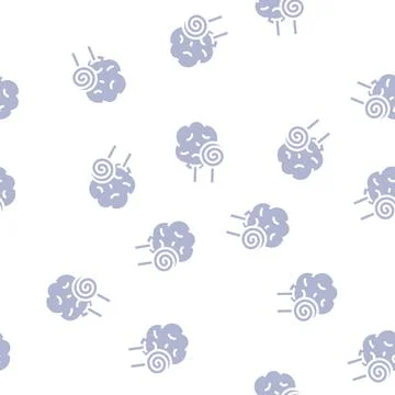 Cotton candy glyph vector seamless pattern black Stockillustratie