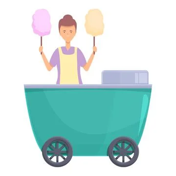 Cotton candy icon cartoon vector. Shop stand Stock-Illustration