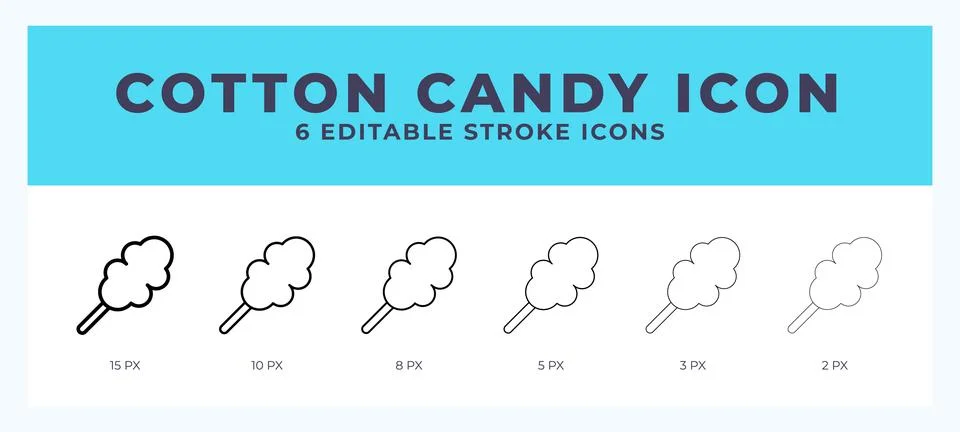 Cotton candy icon with different stroke. Vector illustration. Stock Illustration