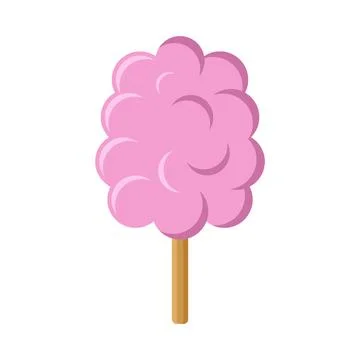 Cotton candy icon in flat style. Sugar dessert vector illustration on isola.. Stock Illustration