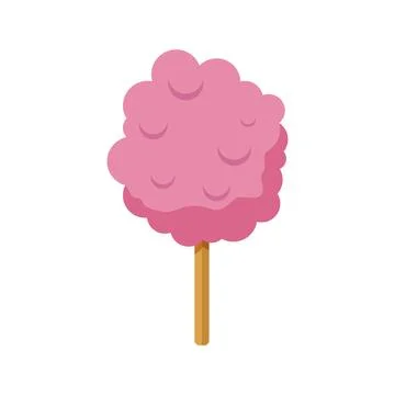 Cotton candy icon in flat style. Sugar dessert vector illustration on isola.. Stock Illustration