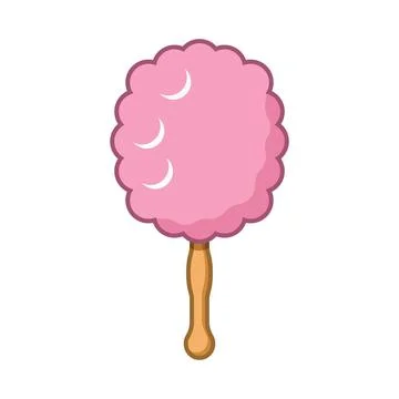 Cotton candy icon in flat style. Sugar dessert vector illustration on isola.. Stock Illustration