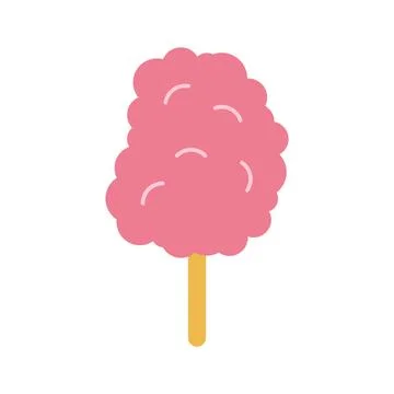 Cotton candy icon in flat style. Sugar dessert vector illustration on isola.. Stock Illustration