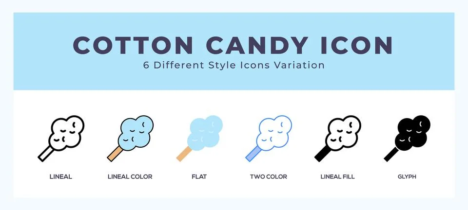 Cotton candy icon set. vector illustration. Stock Illustration