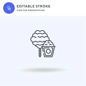 Cotton Candy icon vector, filled flat sign, solid pictogram isolated on white Stock Illustration