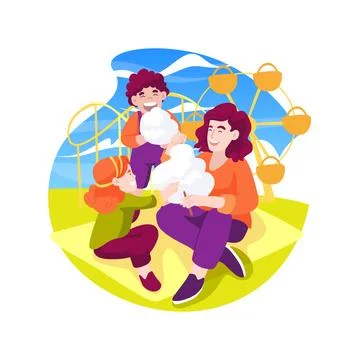 Cotton candy isolated cartoon vector illustration. Stock Illustration