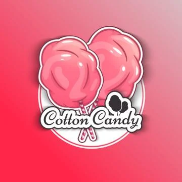 Cotton Candy Isolated Logo Emblem for Your Products, Vector Illustration of Stock Illustration