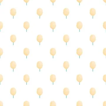 Cotton candy light yellow repeating seamless pattern Stock Illustration