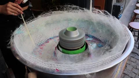 Cotton Candy Machine Close View Stock Footage 334154979