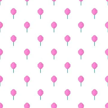 Cotton candy pattern, cartoon style Stock Illustration