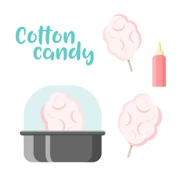 Cotton candy set. Colorful vector constructor Stock Illustration
