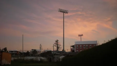 Cotton Candy Sky with Lights - Handheld Stock Footage 243365618