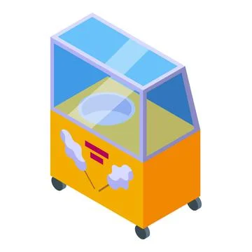 Cotton candy stand icon isometric vector. Food shop Stock Illustration