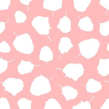 Cotton Candy on Stick Cloud Sugar Seamless Pattern Stock Illustration