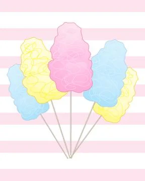 Cotton candy with stripes Illustrazione stock