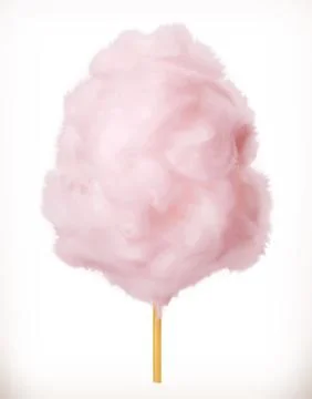 Cotton candy. Sugar clouds. 3d vector icon. Realistic illustration Stock Illustration