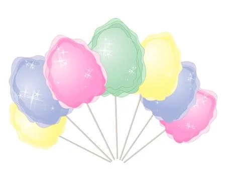 Cotton candy on white Stock Illustration