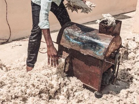 Cotton Cleaning Machine for Bed Making Stock Photos