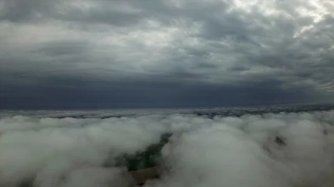 Cotton clouds at the bottom Stock Footage 96001785