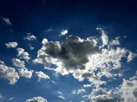 Cotton clouds that covered the sun Foto stock
