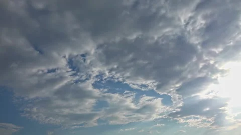 Cotton Clouds in the Sky During the Rainy Season Stock Footage 252153513