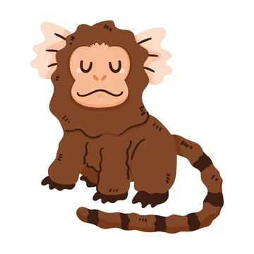 Cotton eared tamarin monkey Stock Illustration