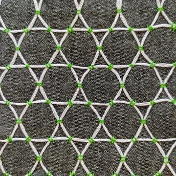 Cotton Fabric with Decorative Stitch Pattern. Stock Photos
