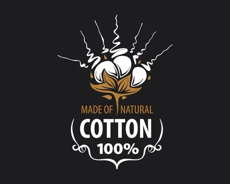 The cotton flower blooms on threads during the production of natural fabrics. Stock Illustration
