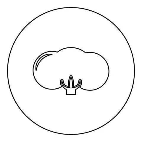 Cotton flower bud icon in circle round black color vector illustration solid  스톡 일러스트