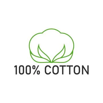 Cotton flower. Linear vector icon on blank background.  Illustrazione stock
