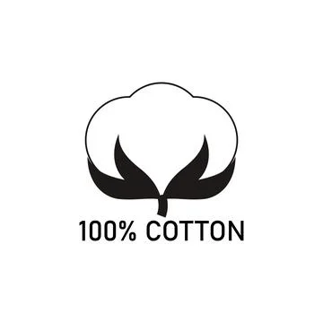 Cotton flower. Vector icon on blank background. Stock Illustration