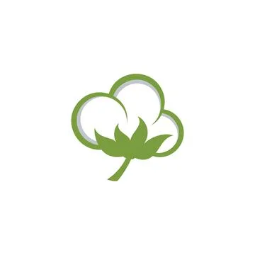 Cotton flower vector icon template Stock Illustration
