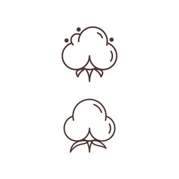 Cotton flower vector icon template Stock Illustration