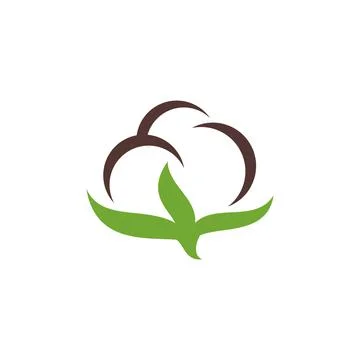 Cotton flower vector icon template Stock Illustration