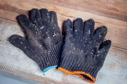 Cotton gloves to protect hands while working Stock Photos