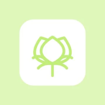 Cotton icon, linear pictogram, vector illustration Illustrazione stock