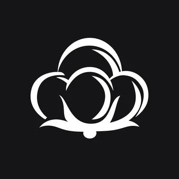 Cotton Icon Logo Vector – Minimal Design Illustration Stock Illustration