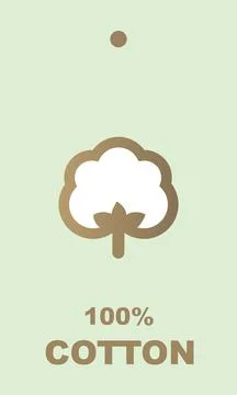 Cotton label - design element, 100%, sticker, tag Stock Illustration