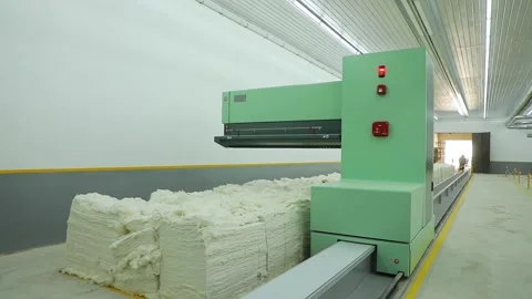 Cotton linen machine moving Stock Footage 208110434
