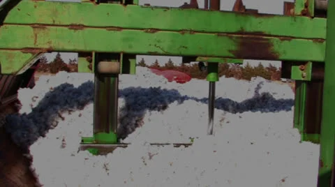 Cotton packed into module former 2 Video stock 27156167