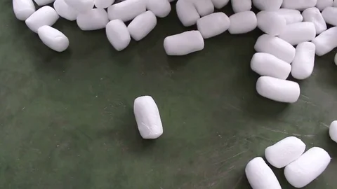 Cotton padding on the floor Stock Footage 78218421