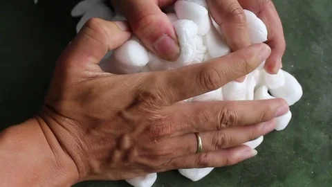 Cotton padding on the floor Stock Footage 78219213
