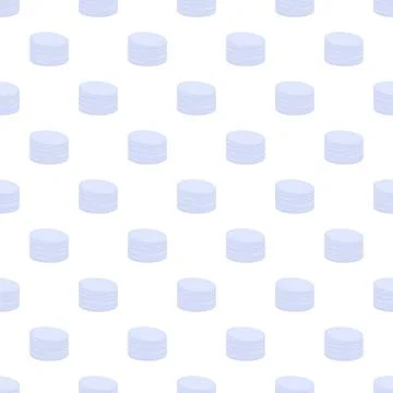 Cotton pads stacked seamless pattern for hygiene background Stock Illustration