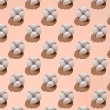 Cotton pattern on a light Peach Fuzz background. 写真素材
