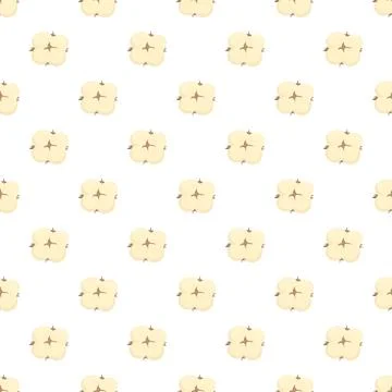 Cotton plant boll seamless pattern background Illustrazione stock