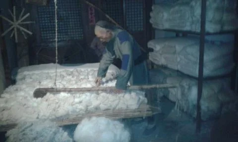 Cotton processing Stock Photos