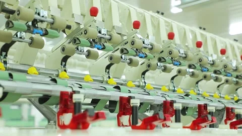 Cotton processing plant, machine part, rollers Stock Footage 208110525